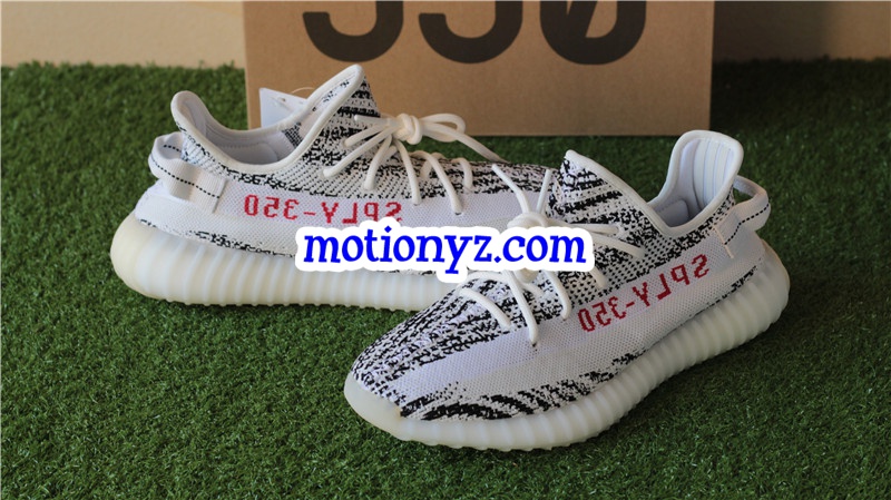 Final Correct Version Yellow Sole Yeezy 350 V2 Zebra